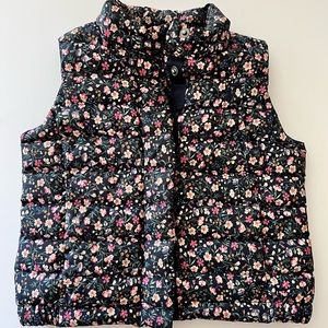 Ralph Lauren, Toddler Girls Floral-Print Puffer Down Vest, Navy Combo, 4T
